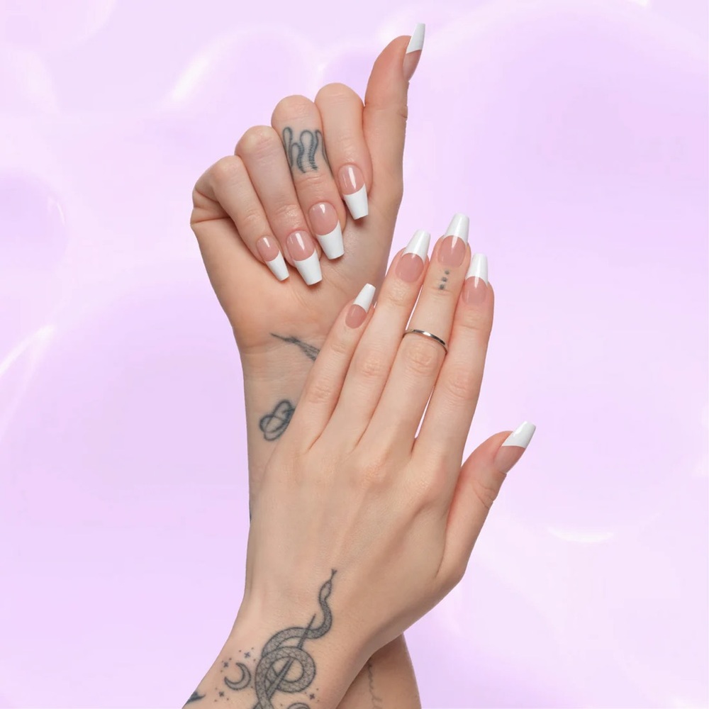 Scandal beauty playgirl white french tip press on nails kit